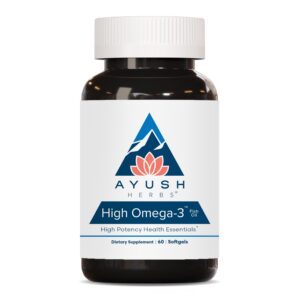 Version 1.0.0 Ayush Herbs High Omega-3 botella frente