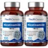 B-3 Nicotinamida 500 mg Health Genesis paquete doble frontal