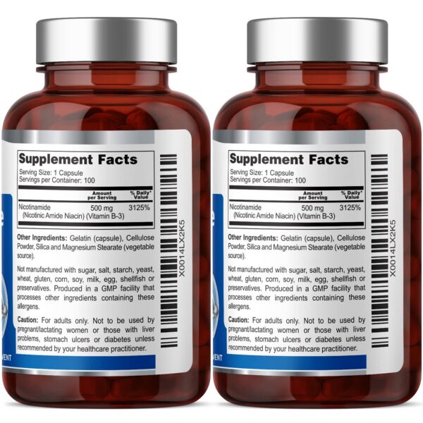 B-3 Nicotinamida Health Genesis cápsulas de cerca