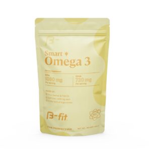 Frasco de B-FIT Omega 3 - etiqueta y envase