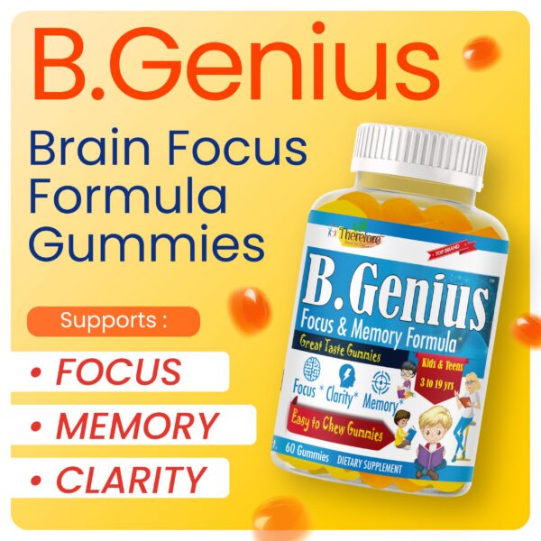 Version 1.0.0 Detalle del envase de B.Genius Focus Gummies