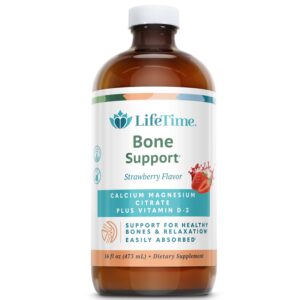 Botella de Lifetime Bone Support con etiqueta