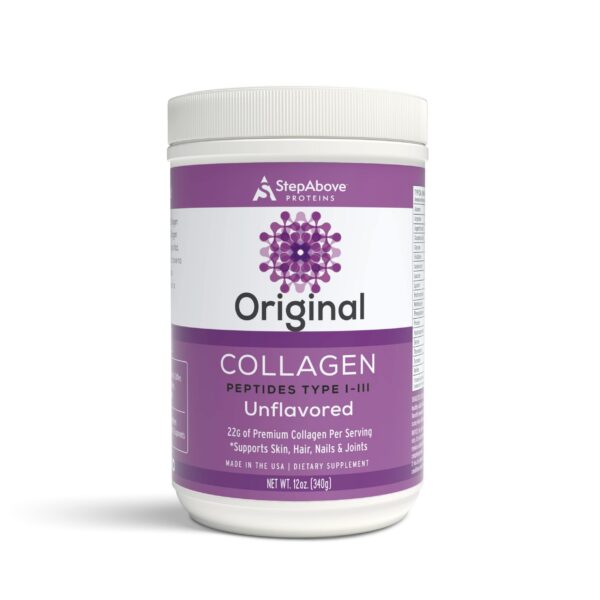 Frente del frasco Step Above Proteins