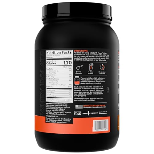 Version 1.0.0 R1 Whey Isolate nutrition panel