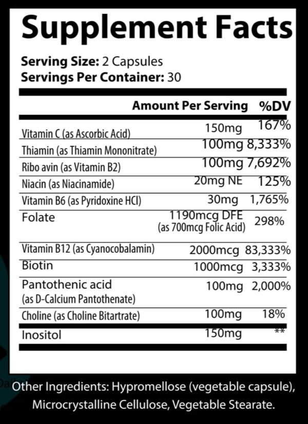 Invincible Supplements cápsulas B-12 composición