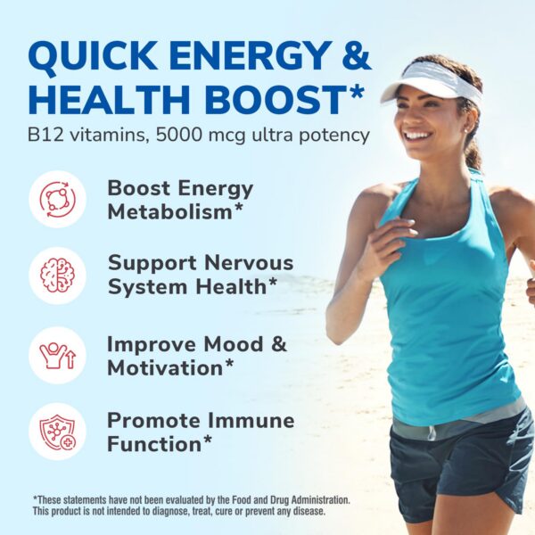 Etiqueta de vitamina B12 Sublingual 5000 mcg