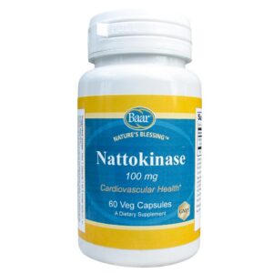 Frasco nattokinase Baar y etiqueta