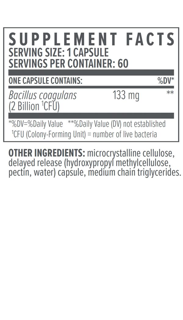 Bacillus COAGULANS bioTE sobre fondo blanco