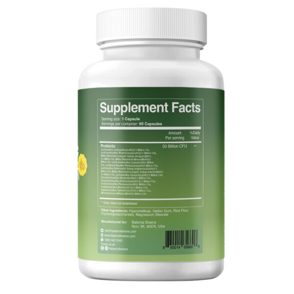 Version 1.0.0 Etiqueta de Balancebreens probiótico