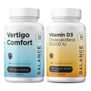 Frontal del dúo Balancebreens Vertigo Relief y Vitamina D3