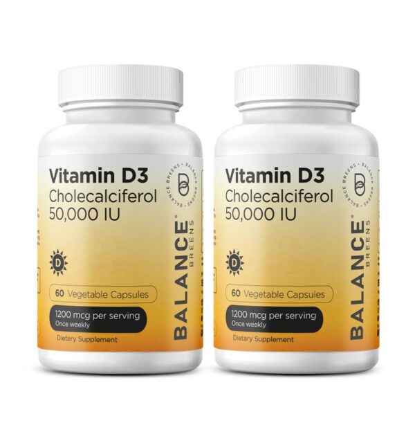 Frasco Balancebreens Vitamin D3 50,000 UI 60 cápsulas vegetales