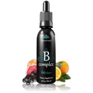 Balanced Health vitaminas B complejo gotas 2 oz botella frontal