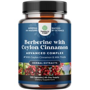 Balancing Berberine Plus cápsulas antioxidantes con canela y cardo mariano