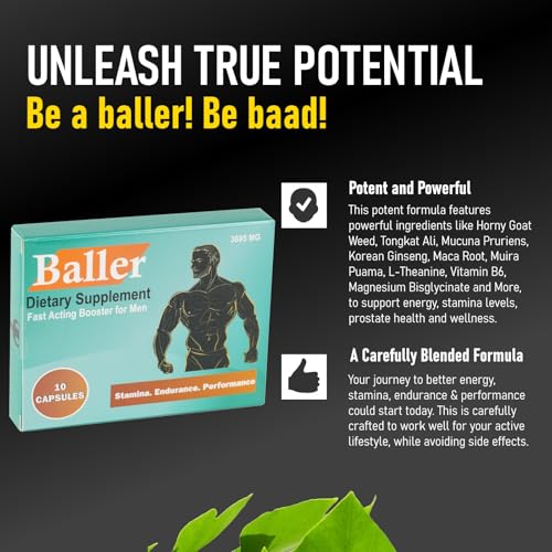 Baller suplemento masculino para energía y vitalidad en botella