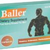 Baller suplemento masculino caja y botellas vistas frontales