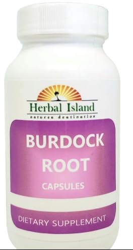 Cápsulas de bardana y etiqueta