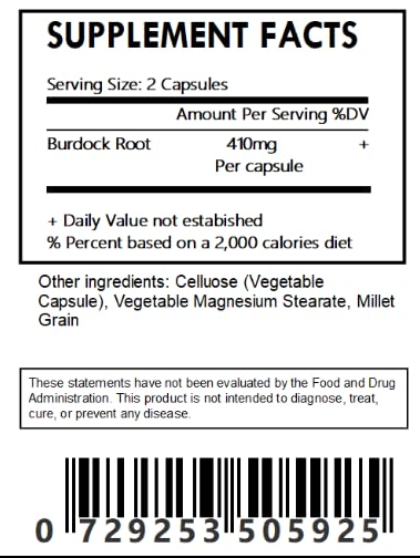 Frasco de bardana Herbal Island