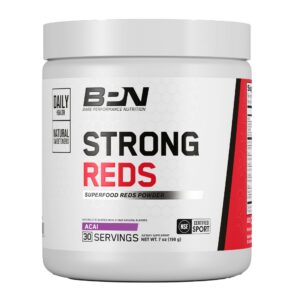 Frontal del envase BPN Strong Reds polvo acai