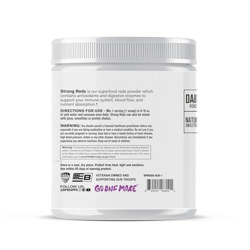 Etiqueta del envase con ingredientes acai