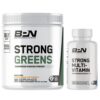 Version 1.0.0 Frente de Bare Performance Nutrition Strong Greens y Strong Multi-Vitamin