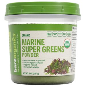 BareOrganics polvo supergreens marino orgánico 8 onzas