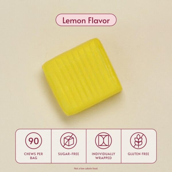 Envase translúcido mostrando gomitas de calcio