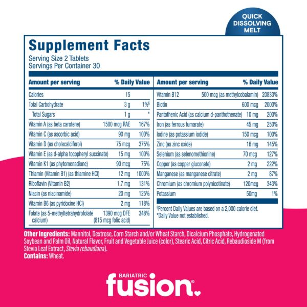 Detalle del envase de Bariatric Fusion multivitamínico bariátrico