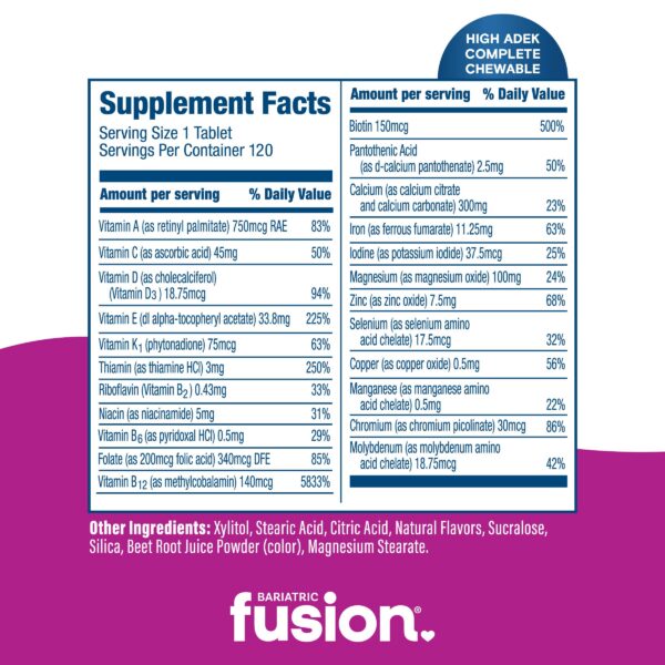 Bariatric Fusion multivitamínico tabletas masticables paquete completo