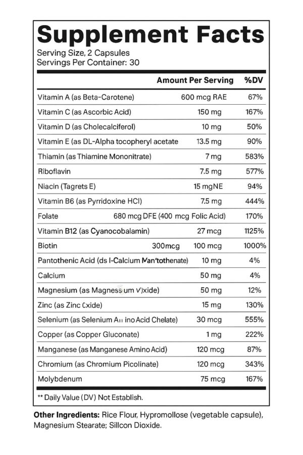 Etiqueta frontal del Bariatric Guru Daily Multivitamin