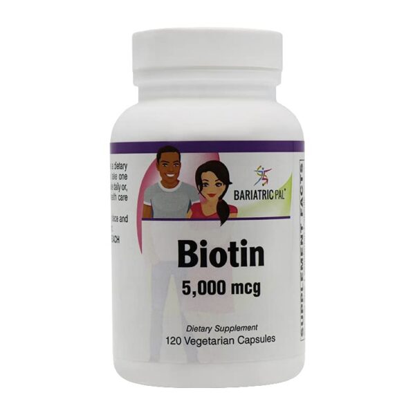 BariatricPal biotina 5000 mcg cápsulas 120 unidades fácil de tragar