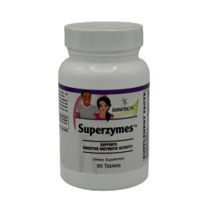 Frente de frasco BariatricPal Superzymes tabletas digestivas
