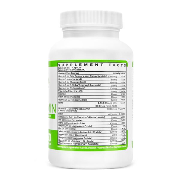 Etiqueta suplemento BariSlim multivitamínico para cirugía bariátrica