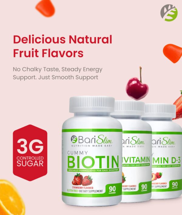 Sabores cereza y naranja en gomitas