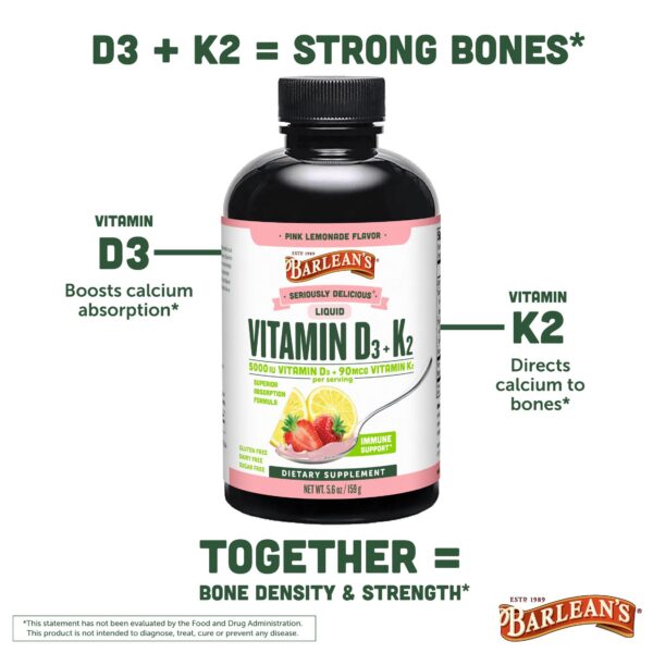 Barlean's D3+K2 líquido ingredientes