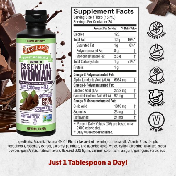 Etiqueta frontal de Barlean's Essential Woman liquido