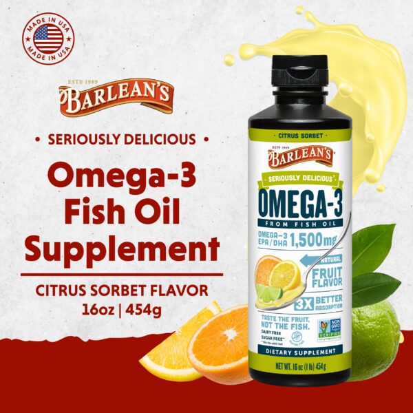 Vista trasera del envase Barlean's Omega-3