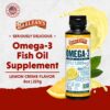 Etiqueta frontal de Barlean's Omega 3 con EPA y DHA
