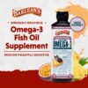 Barlean's Omega-3 líquido sabor piña etiqueta lateral