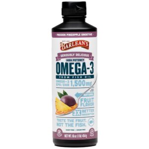 Barlean's Omega-3 líquido sabor piña frente