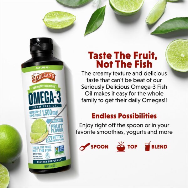 Envase de Barlean's Omega-3 Seriously Delicious