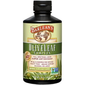 Version 1.0.0 Botella de suplemento líquido Barlean's hoja de olivo con oleuropeína