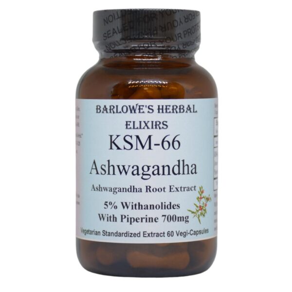 Frasco de Ashwagandha orgánica Barlowe's KSM-66 700mg