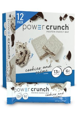 Barra energética Power Crunch sabor galleta y crema 12 unidades