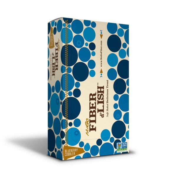 Barra NuGo Fiber d'Lish blueberry cobbler vegana