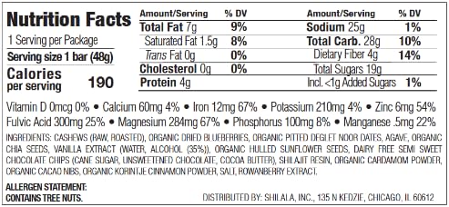 Barras Shilala pack de 7 para energía natural y salud
