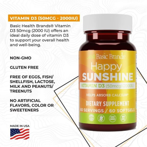 Capsulas de vitamina D3 Basic Brands