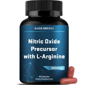 BASIC GREENS L-Arginine 3000mg cápsulas veganas frente