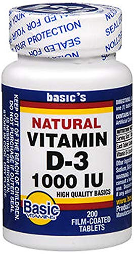 Basic Vitamins vitamina d-3 1000 ui tabletas recubiertas paquete 200
