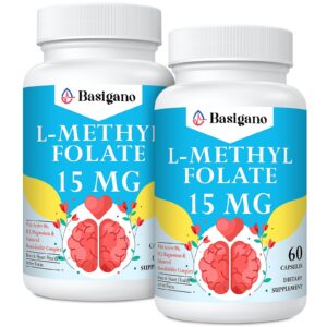 Basigano cápsulas vegetarianas L-metilfolato 15mg