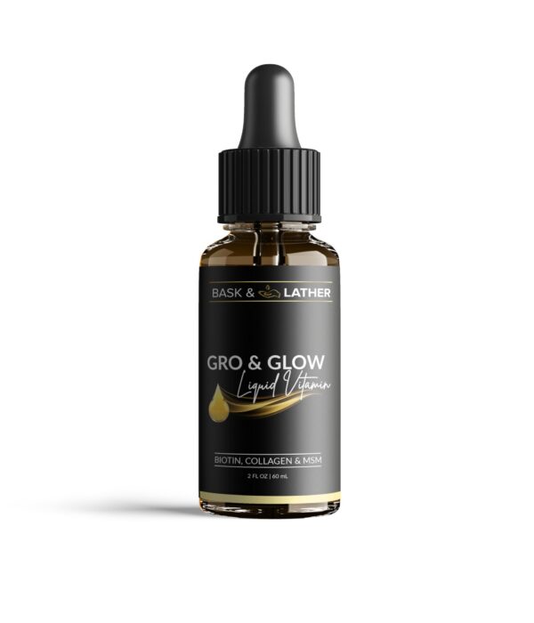 Version 1.0.0 Frasco Gro & Glow líquido vitamina Bask & Lather